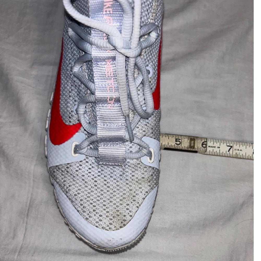 Nike Metcon Women 9 Cross Training Shoes Grey Silver Red CrossFit Sporty Workout - Picture 14 of 17